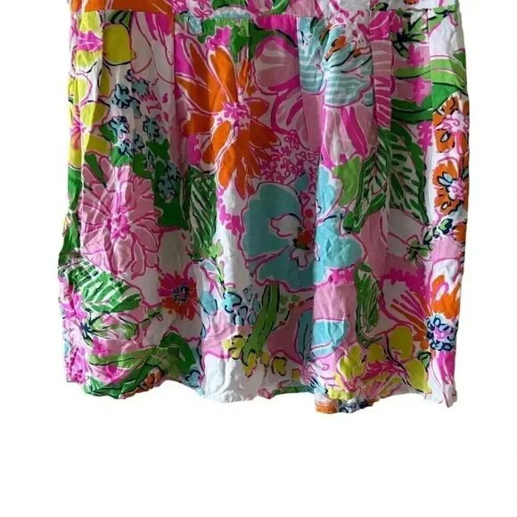 LILLY PULITZER MULTICOLOR TANK BLOUSE NOSEY POSIE 100% RAYON SZ M #2122 - Picture 4 of 14